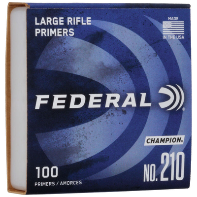 Federal Champion Centerfire Large Rifle Primer .210 Clam 1000/Box