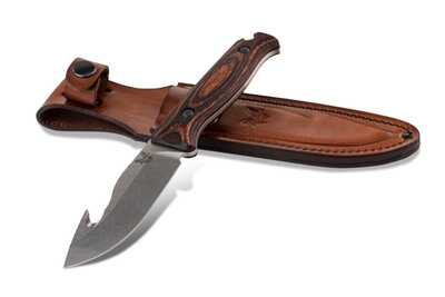 Benchmade 15004: Saddle Mountain Skinner wi Hook and Wood Handle