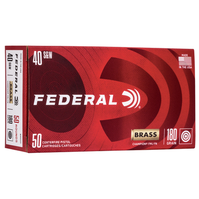 Federal Ammunition 40 S&W FMJ Brass 180gr 50/Box