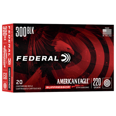 Federal Ammunition American Eagle 300 Blackout OTM Subsonic 220gr 20/B