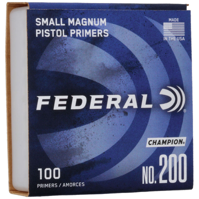Federal Champion Centerfire Small Mag Pistol Primer .200 Clam 1000/Box
