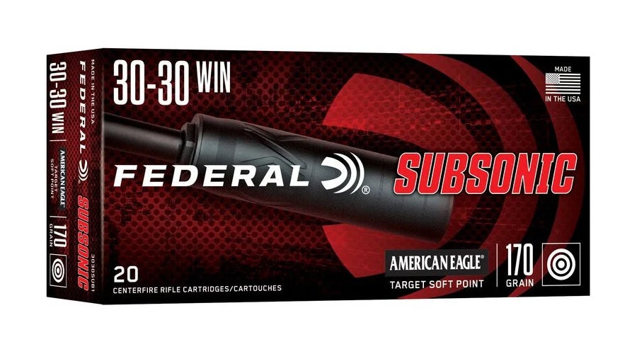 Federal American Eagle Subsonic Ammo 30-30 Win Target SP 170gr 20/Box