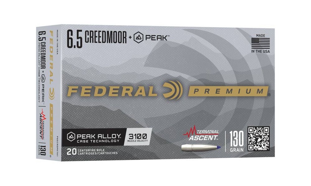 Federal Premium Ammo 6.5 Creedmoor +Peak Terminal Ascent 130gr 20/Box
