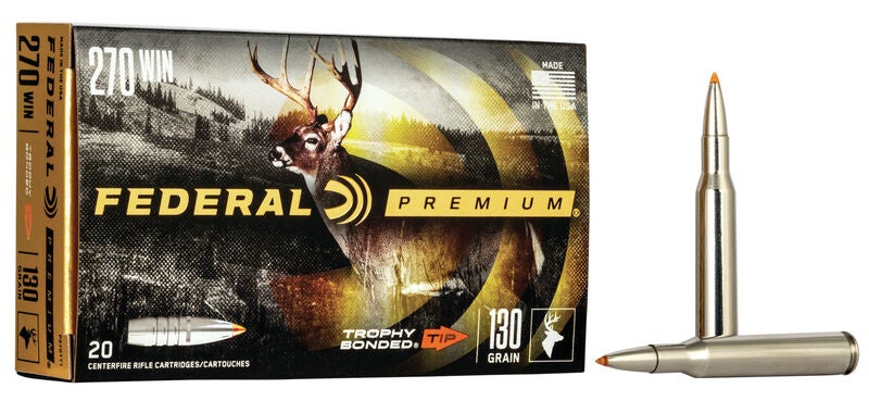 Federal Premium Ammo 270 Win Trophy Bonded Tip 130gr 20/Box