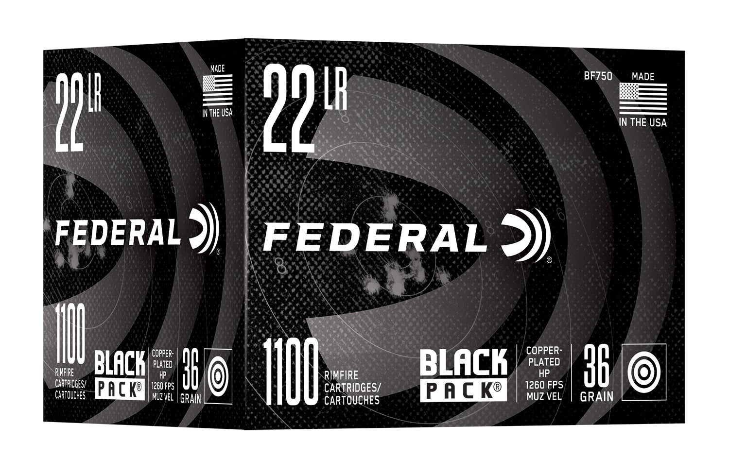 Federal Black Pack Ammo 22 LR HV Copper-Plated HP 36gr 1100/Box