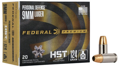 Federal Personal Defense Ammo 9mm Luger HST 124gr 20/Box