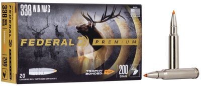 Federal Premium Ammo 338 Win Mag Trophy Bonded Tip 200gr 20/Box