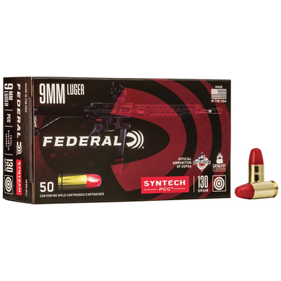 Federal Ammunition Syntech PCC 9mm Luger 130gr 50/Box