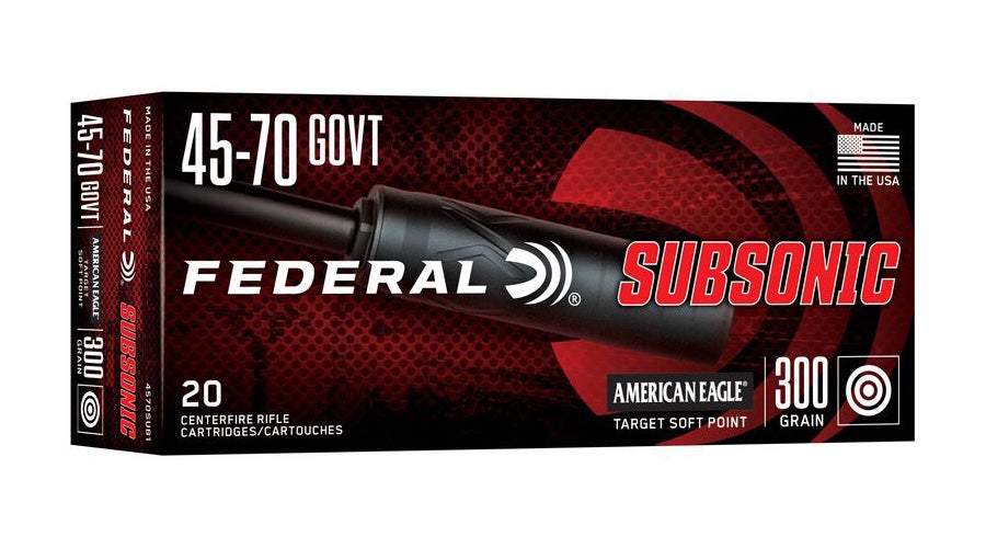 Federal American Eagle Subsonic Ammo 45-70 Govt Target SP 300gr 20/Box