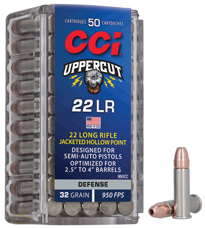 CCI Uppercut Ammunition 22 LR Jacketed HP 32gr 50/Box