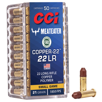 CCI Rimfire Ammunition 22 LR Copper-22 Copper-Polymer HP 21gr 50/Box