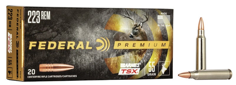 Federal Premium Ammo 223 Rem Barnes TSX 55gr 20/Box