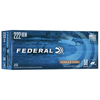 Federal Ammunition 222 REM SP Power-Shok" 50gr 20/Box