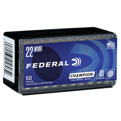 Federal Rimfire Ammunition 22 WMR FMJ Champion Training 40gr 50/Box