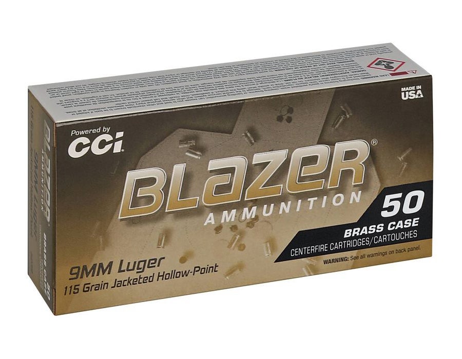 Blazer® Brass Ammo 9mm Luger JHP 50/Box