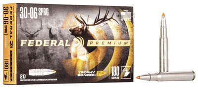 Federal Premium Ammo 30-06 Springfield Trophy Bonded Tip 180gr 20/Box