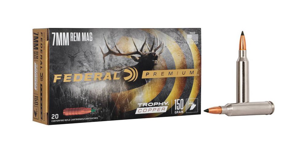 Federal Premium Ammo 7mm Rem Mag Trophy Copper 150gr 20/Box