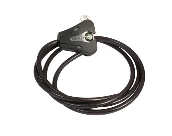 Cable Lock, Black, Adjustable, Clam