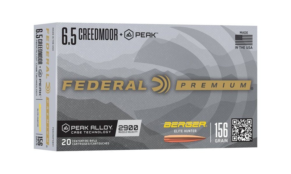 Federal Premium Ammo 6.5 Creedmoor +Peak Berger Elite Hunter 156gr 20/box