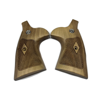 Smith & Wesson Combat Grips N Round Walnut Checkered Square