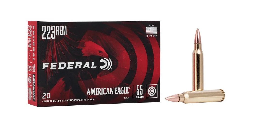 Federal American Eagle Ammo 223 Rem FMJ BT 20/Box