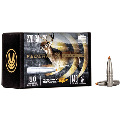 Federal Trophy Rifle Bullets Cal .277 Bonded Tip CB 140gr 50/Box