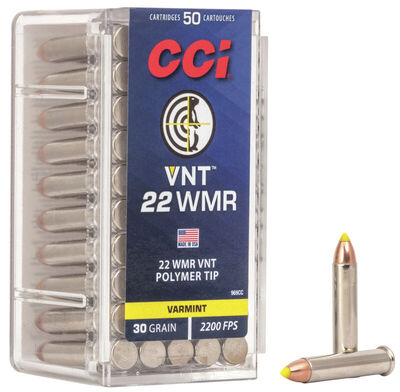 CCI Varmint Ammo 22 WMR VNT™ Polymer Tip 30gr 50/Box