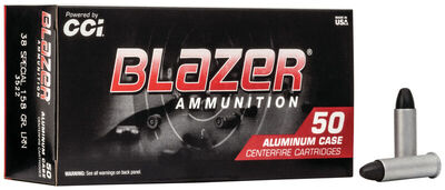 Blazer® Aluminum Ammo 38 SPL LRN 158gr 50/Box