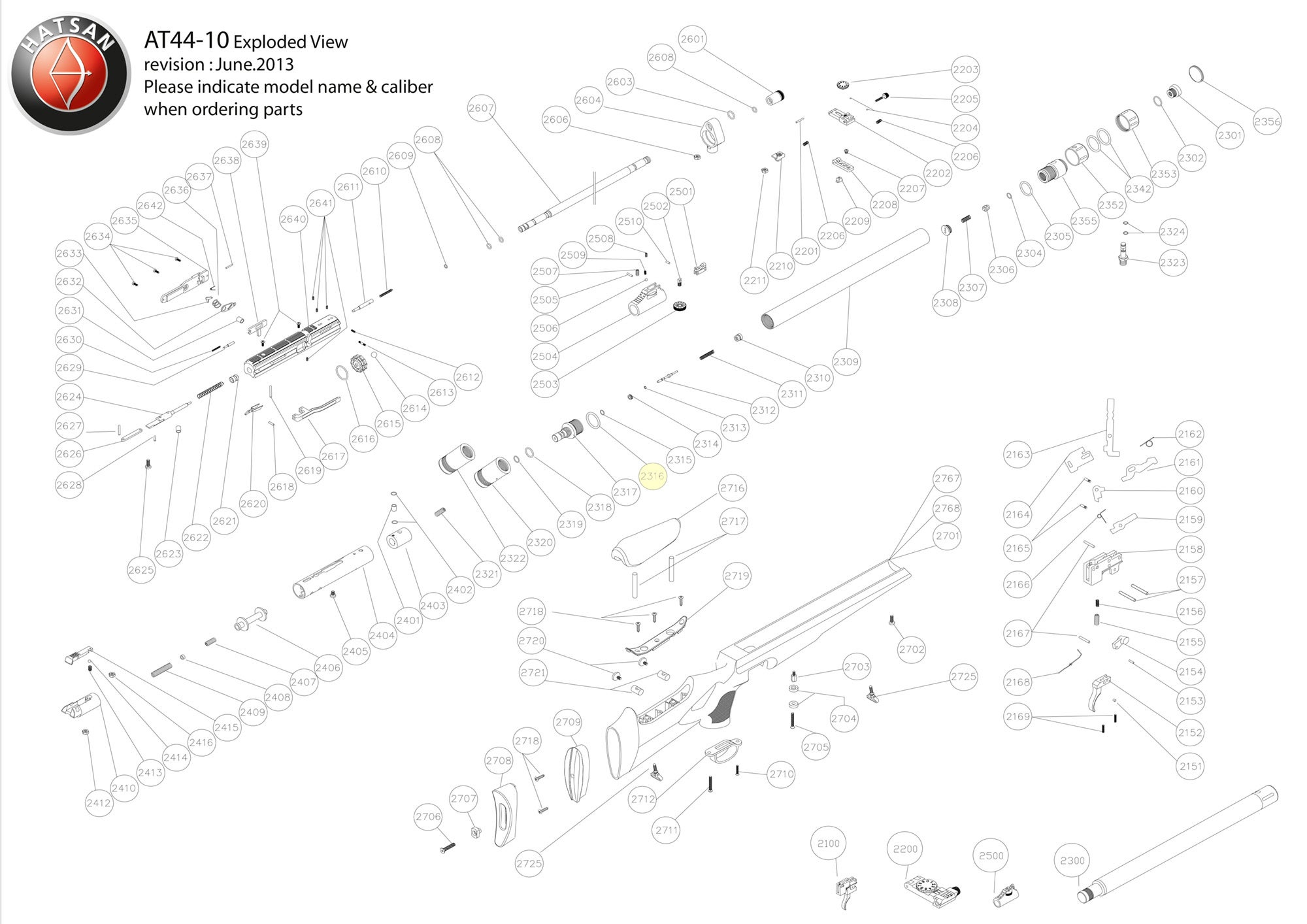 Hatsan Spare Part AT44/BT65 2316