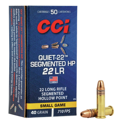 CCI Rimfire Ammunition 22 LR Segmented HP Quiet-22 40gr 50/Box