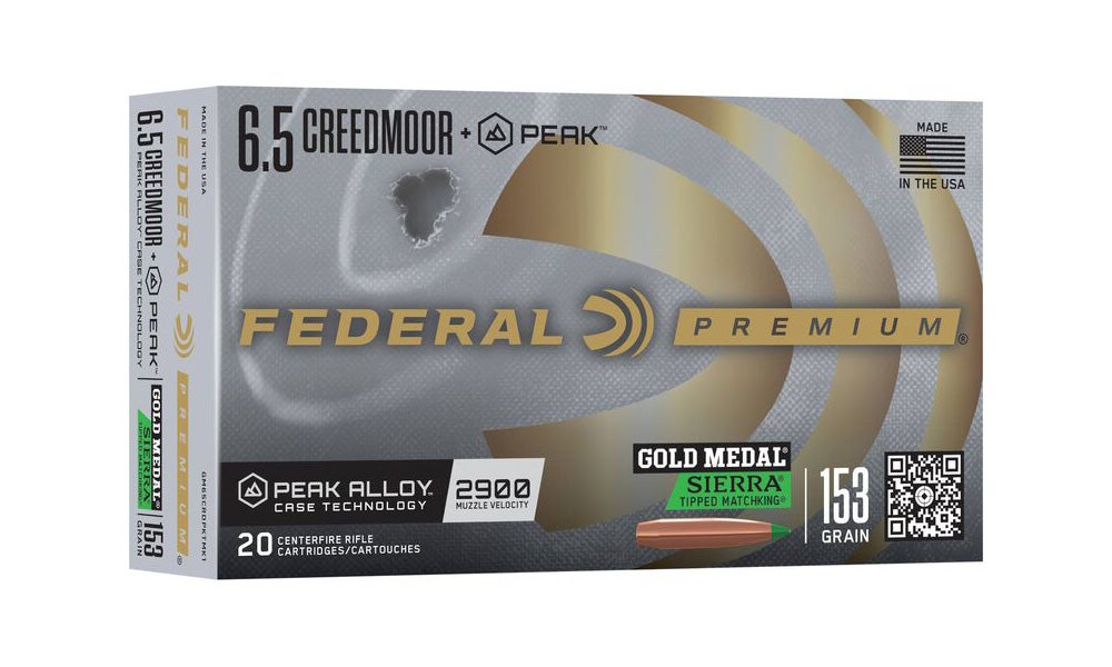 Federal Gold Medal Ammo 6.5 Creedmoor +Peak Sierra Tipped Match 153gr