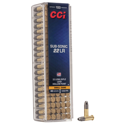 CCI Rimfire Ammunition 22 LR Sub-Sonic HP 40gr 100/Box