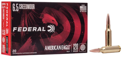 Federal American Eagle Ammo 6.5 Creedmoor TMJ 120gr 20/Box