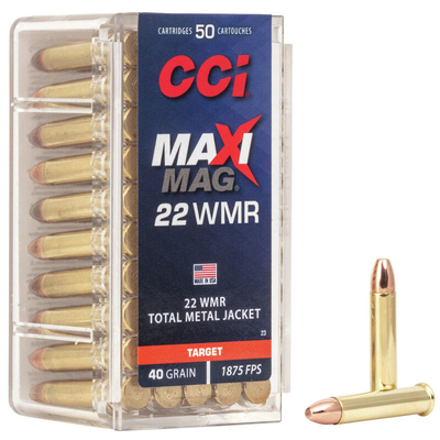 CCI Rimfire Ammunition 22 WMR Maxi-Mag TMJ 40gr 50/Box