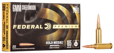 Federal Gold Medal Ammo 6mm Creedmoor Berger Hybrid 105gr 20/Box