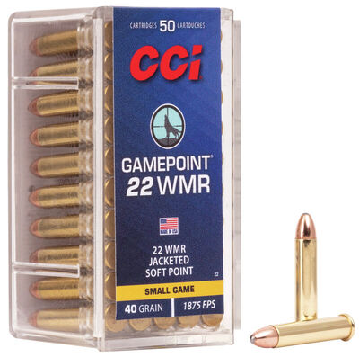 CCI Rimfire Ammunition 22 WMR Gamepoint JSP 40gr 50/Box