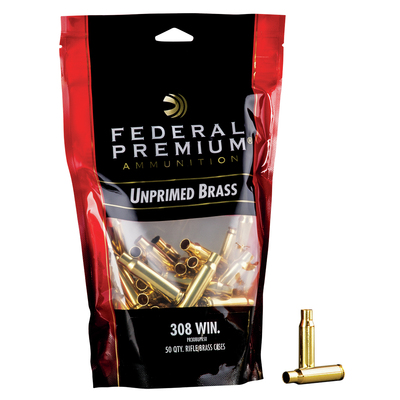 Federal Premium Gold Medal Cartridge Cases 308 Win - Unprimed 50/Box
