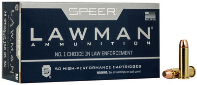 Speer Lawman Training Ammo 38 SPL +P TMJ 158gr 50/Box
