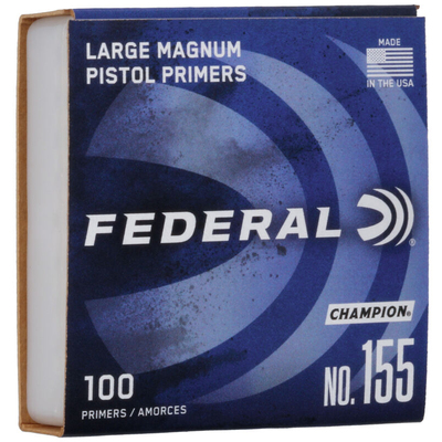 Federal Champion Centerfire Large Mag Pistol Primer .155 Clam 1000/Box