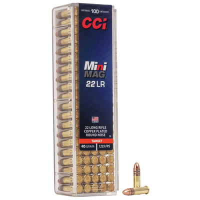 CCI Rimfire Ammunition 22 LR Target Mini-Mag CP RN 40gr 100/Box