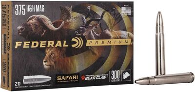 Federal Safari Ammo 375 H&H Mag Trophy Bonded Bear Claw 300gr 20/Box