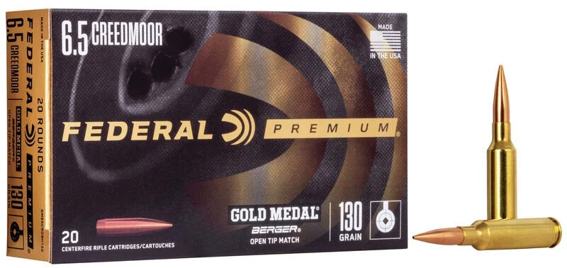 Federal Gold Medal Ammo 6.5 Creedmoor Berger AR Hybrid 130gr 20/Box