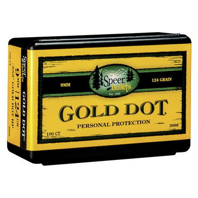 Speer Bullets Gold Dot 9mm (.355) HP 100/Box