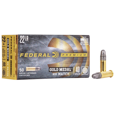 Federal Rimfire Ammunition 22 LR Target HV 40gr Solid 50/Box
