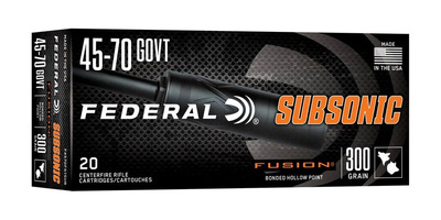 Federal Fusion Subsonic Ammo 45-70 Govt 300gr 20/Box