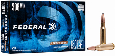 Federal Power Shok Ammo 308 Win Jacketed SP 20/Box