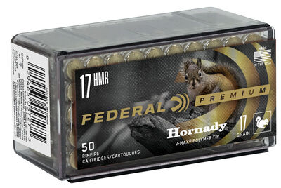 Federal Varmint & Predator Ammo 17 HMR Hornady V-Max® 17gr 50/Box