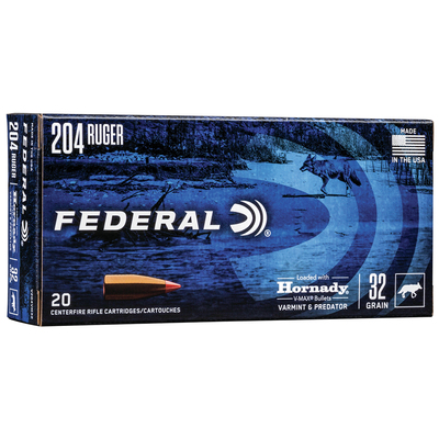 Federal Ammunition 204 Ruger Hornady V-MAX 32gr 20/Box