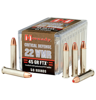 Hornady Critical Defense® Ammunition 22 Wmr 45 gr FTX® CD 50/Box