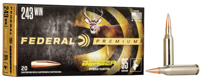 Federal Premium Ammo 243 Win Berger Hybrid Hunter 95gr 20/Box